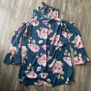Teal and Floral Dress